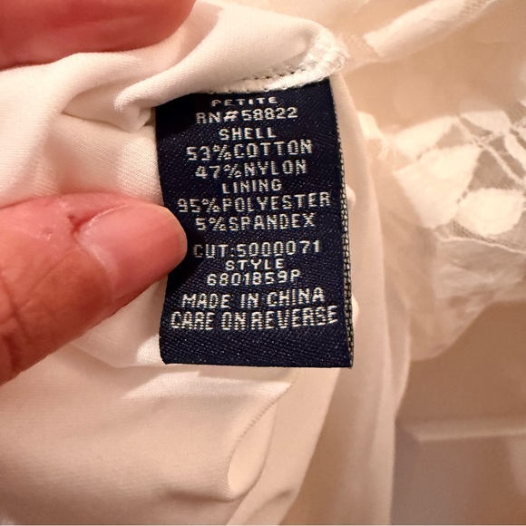 NWT White lace shift dress Bridal Shower Summer cottagecore minimal chic - Picture 8 of 9